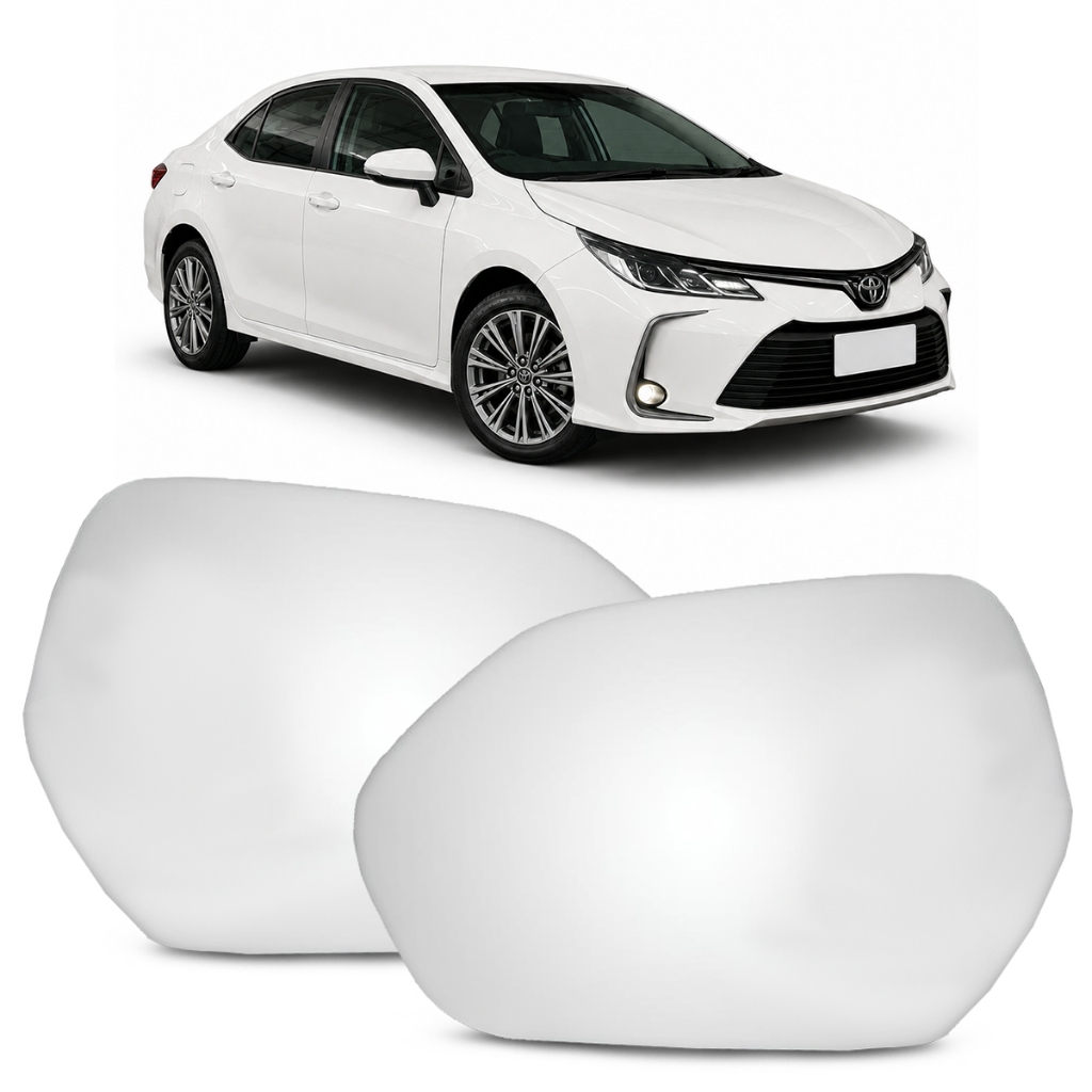 Lente Retrovisor Corolla 2020 a 2025 Convexo Com Base Refil Espelho