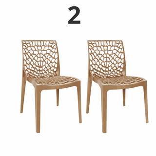 Cadeira Gruvyer Jantar Escritorio Area Lazer Gourmet Interna/Externa Kits2.3.4.6 unidades Cor Nude ou Preta