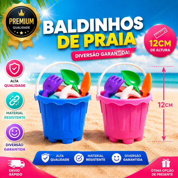 Baldinho de Praia Infantil Kit Brinquedo de Areia Praia e Piscina