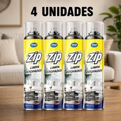Kit até 4 Spray Zip Limpa Estofados Colchao Espuma Magica Tira Manchas Banco Carro Perfumado a Seco