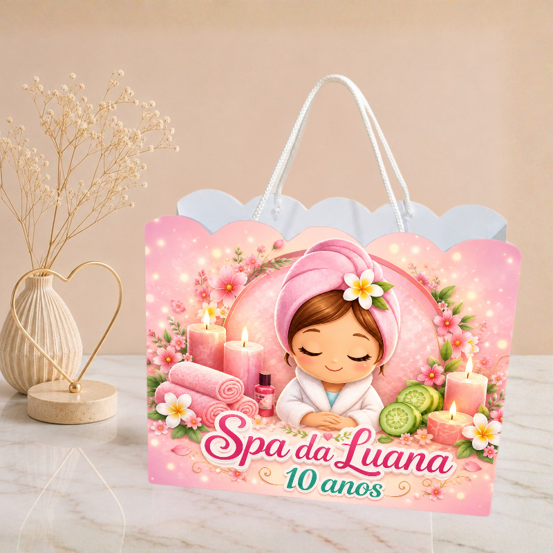 Sacolinha Spa Personalizado | Sacolinha | Mimos | Lembrancinha | Aniversário Spa PEGUE E MONTE