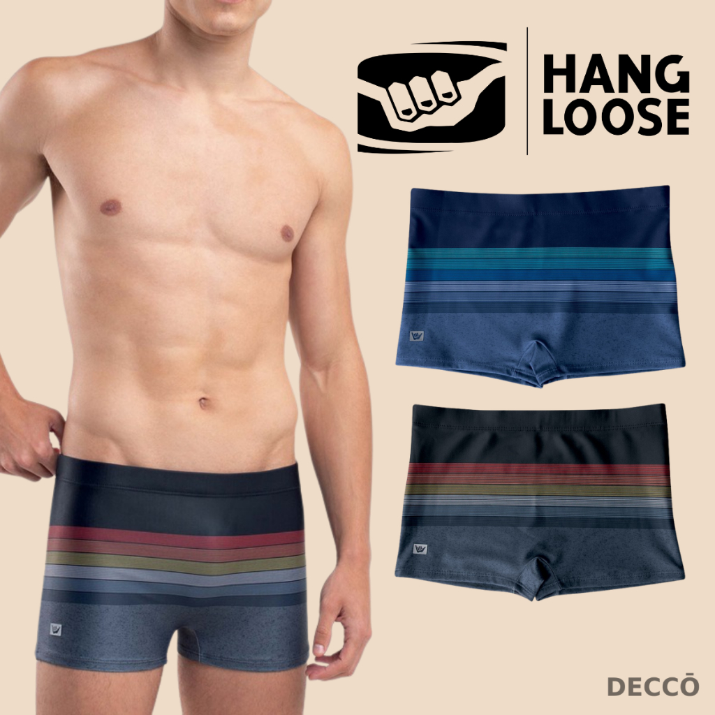 Sunga Hang Loose Boxer Box Masculina Estampa Listra Moda Praia e Piscina Verao Cordao de Regulagem