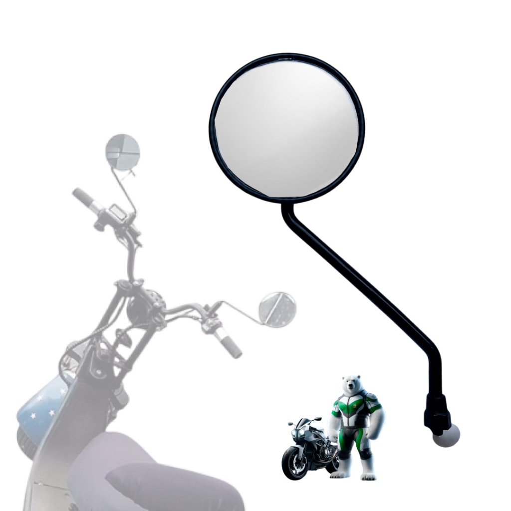 Par de Espelho Retrovisor Reposição Scooter Moto Elétrica Redondo Ajustável Rosc
