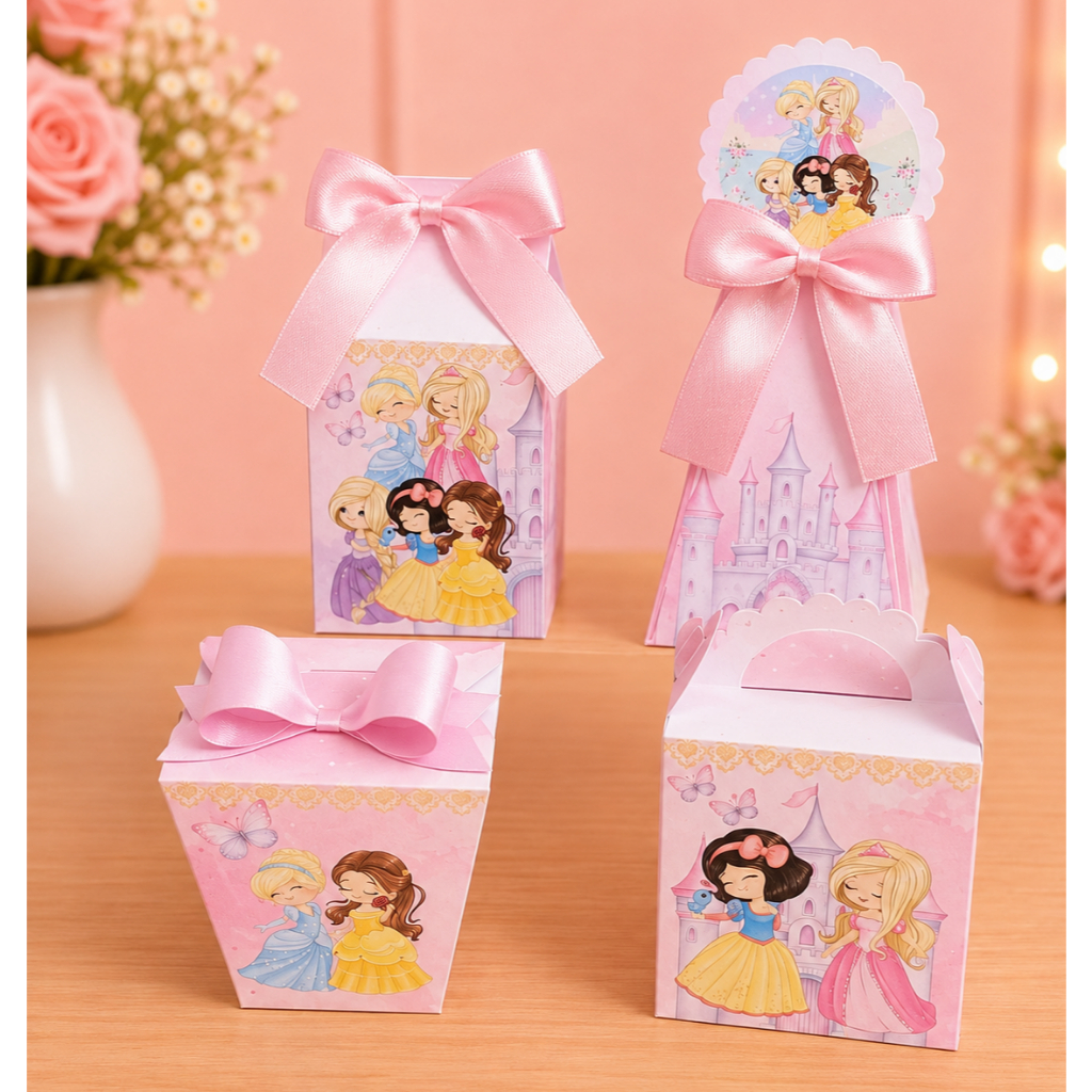 Kit Festa Princesas Baby | Personalizados | Aniversários | Papelaria Personalizada | caixinhas | Lembrancinhas