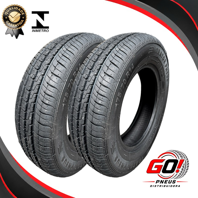kit 2 Pneus 175/70 R14 Remold Premium Borracha Vipal