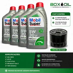 KIT TROCA DE ÓLEO 5W30 MOBIL + FILTRO (TOYOTA YARIS 2024)
