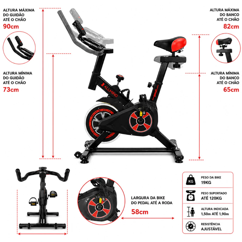 Bike Ergométrica Fitness com Painel Digital e Squeeze 120kg — foto 9