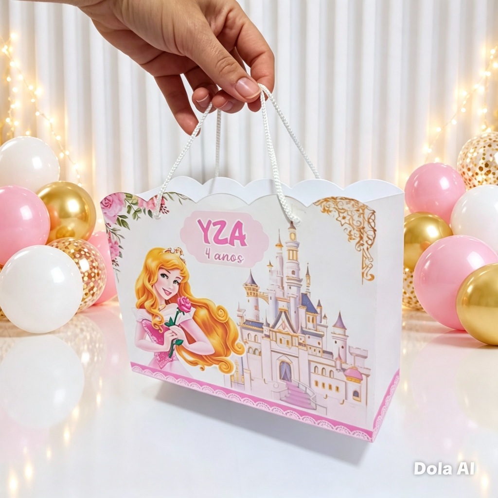 Sacolinha Surpresa Princesa Aurora Adormecida Personalizado  Lembrancinha