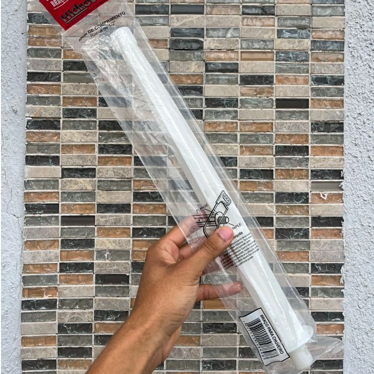 Braço Tubo Para Chuveiro C/Reforço 40cm Branco hidrotec