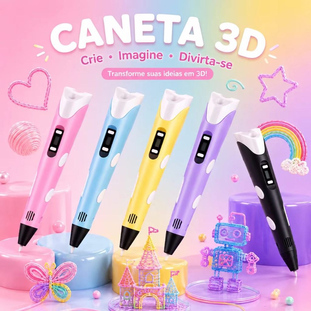 Caneta De Impressão Mágica 3D Grátis 10M DIY PLA Filamento, Tela, Desenho Brinquedo Presente De Aniversário Criança ABS