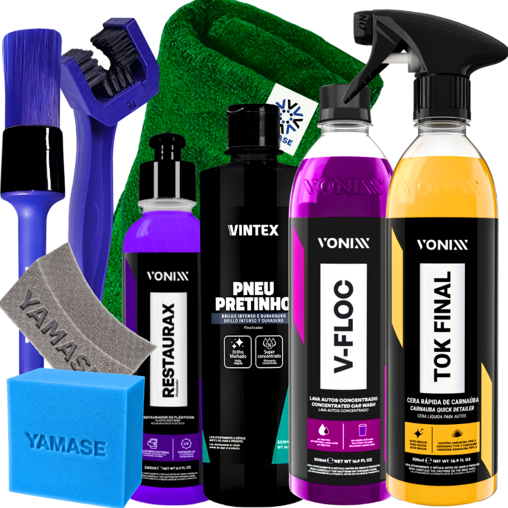 Kit Cuidados Automotivos Vonixx / Vintex c/ Pincel de Detalhamento e Microfibra