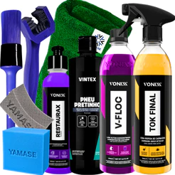Kit Cuidados Automotivos Vonixx / Vintex c/ Pincel de Detalhamento e Microfibra