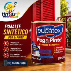 Tinta Esmalte Sintético Peg & Pinte Madeira/Metais 3,6L Eucatex
