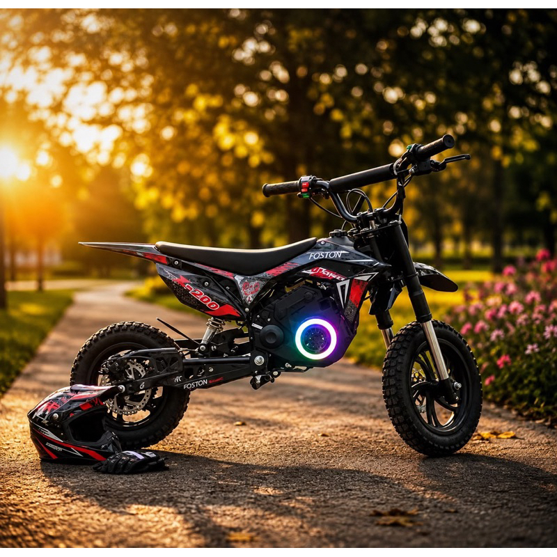 Moto Eletrica infantil Foston X200 3 Velocidades Led Bluetooth Suporta de 50-70 Kg 250w