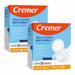 KIT 2 caixas Absorvente para Seios Cremer - 60 unidades
