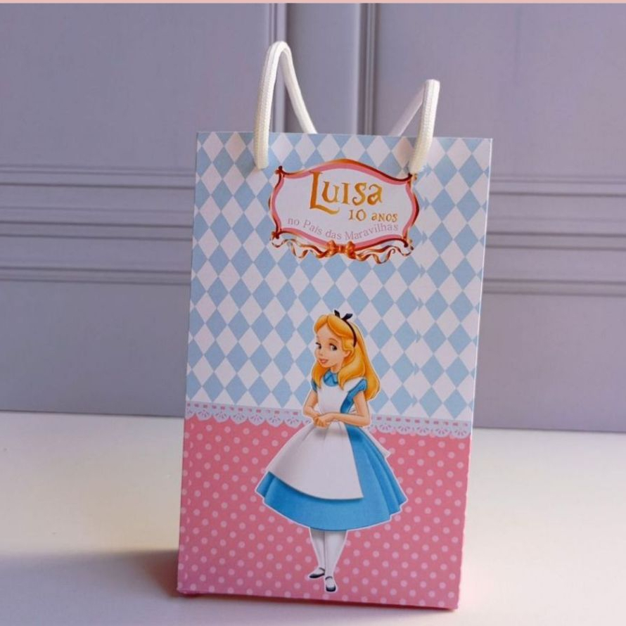Sacolinha Surpresa ALICE NO PAÍS DAS MARAVILHAS / lembrancinha de aniversario
