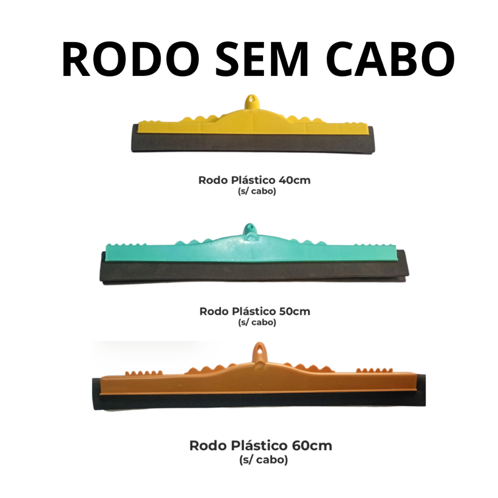Rodo Plástico Borracha Dupla Sem Cabo 40/50/60 CM Rodo Limpeza Rodo De Borracha