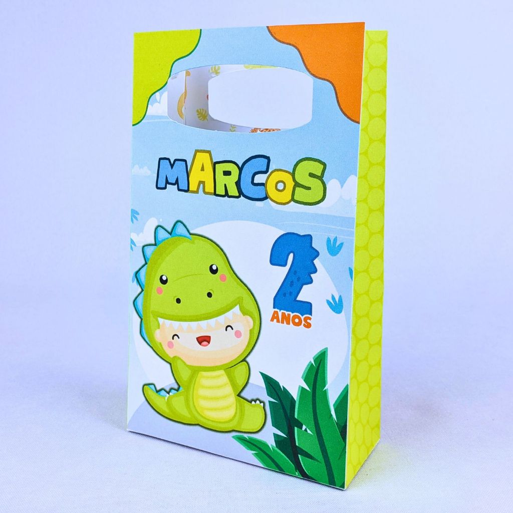 Kit 10 a 50 Sacolinhas Dinossauro Baby Personalizada Surpresa Com Alça Lembrancinhas Festinha Aniversario Todos Temas
