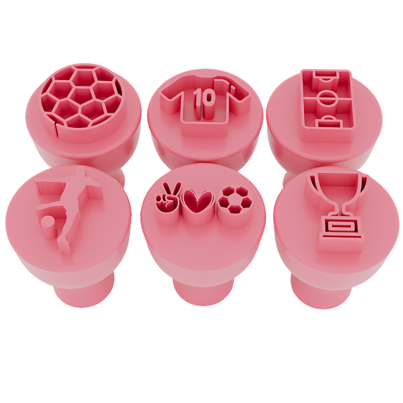 Kit Carimbos para Brigadeiro Docinho Futebol Bola Camisa 10 Trofeu Campo com 6 peças Confeitaria Doces Pasta Americana