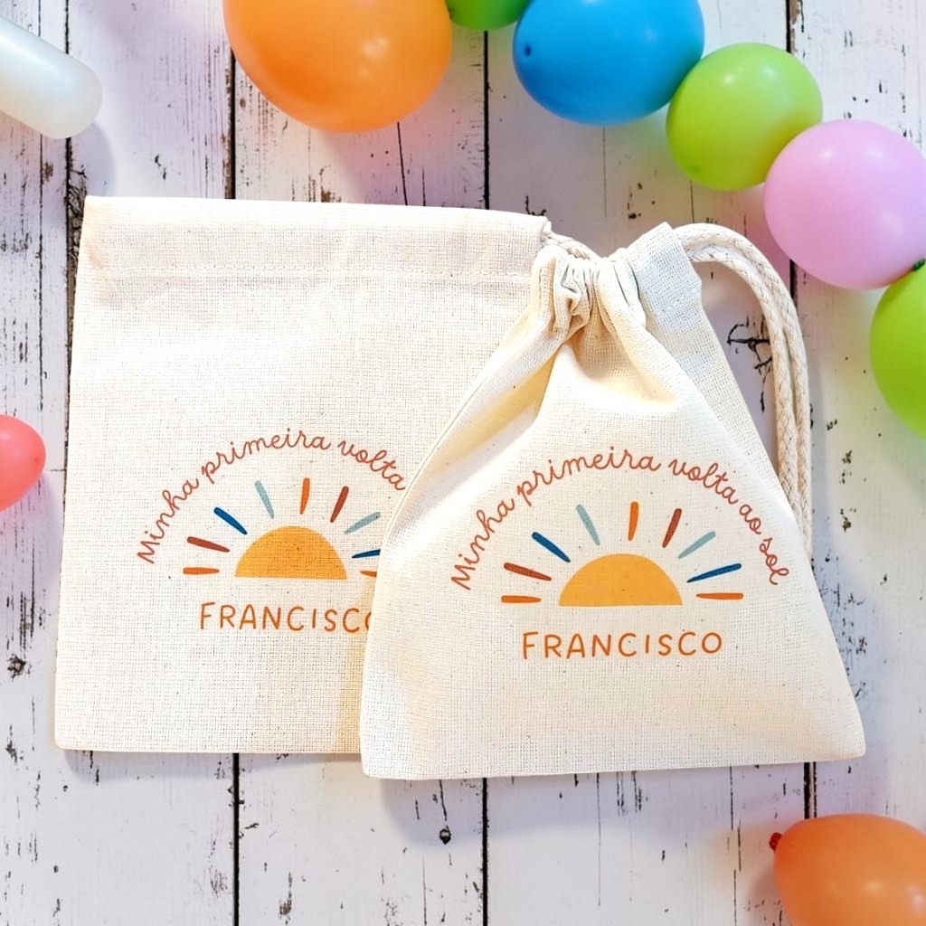 10+ Saquinho Surpresa Primeira Volta ao Sol - Lembrancinha Personalizada de Aniversário Infantil