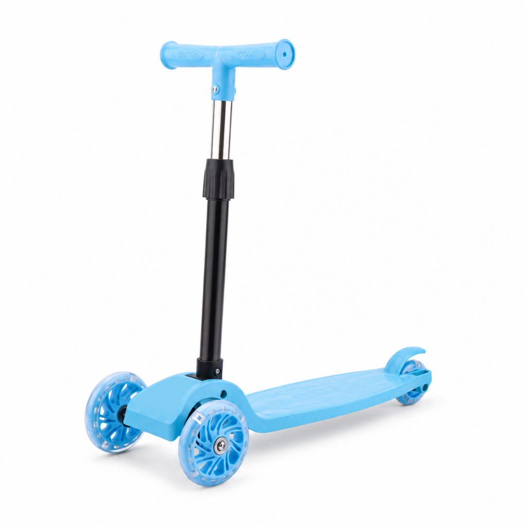 Patinete Infantil 3 Rodas Dobrável Guidão Ajustável 3+ Anos - Azul