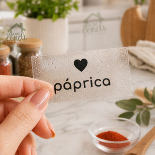 Kit 50 Adesivos para Potes de Temperos e Mantimentos | Organização de Cozinha | Etiquetas para Organizar Potes