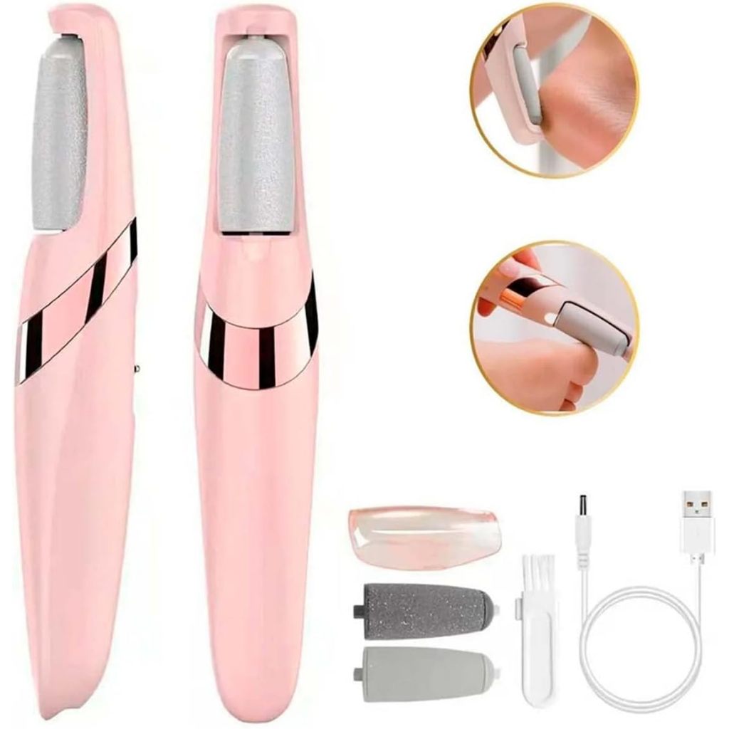 Lixador de Pé Elétrico Recarregável USB Removedor de Calos 2 Velocidades com LED Esfoliador Profissional Pedicure