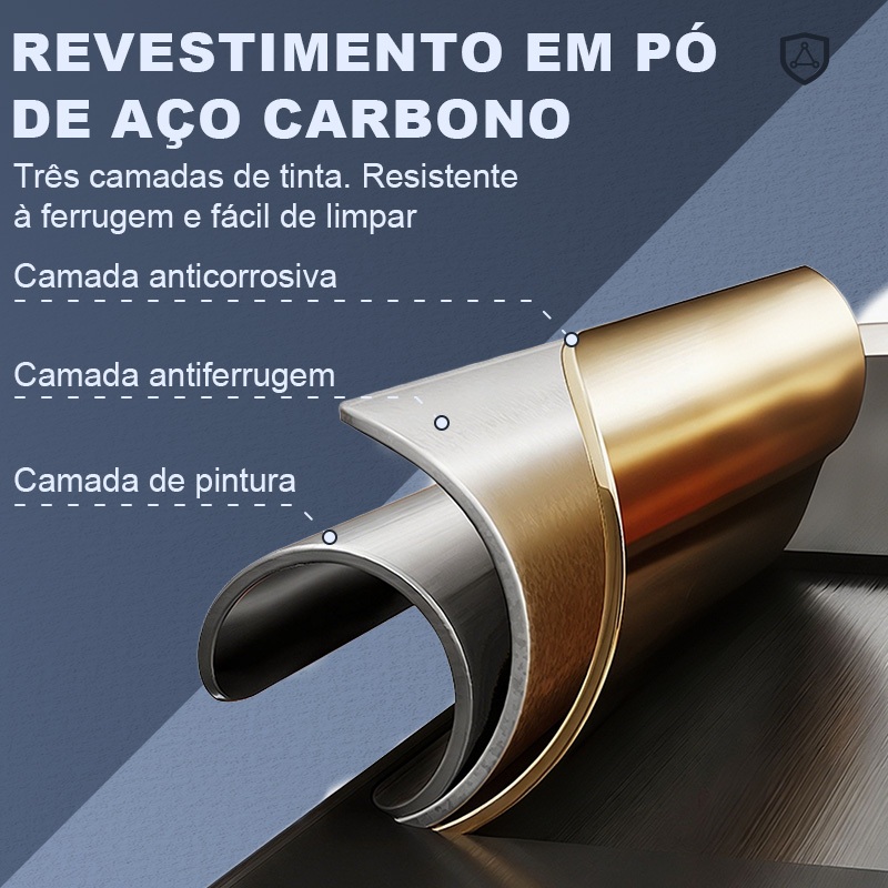 Prateleira Anti-ferrugem De 4/5 níveis Expositor Metálico Com Pintura Eletrostática rack de aço com rodízios giratórios — imagem 2 de 2