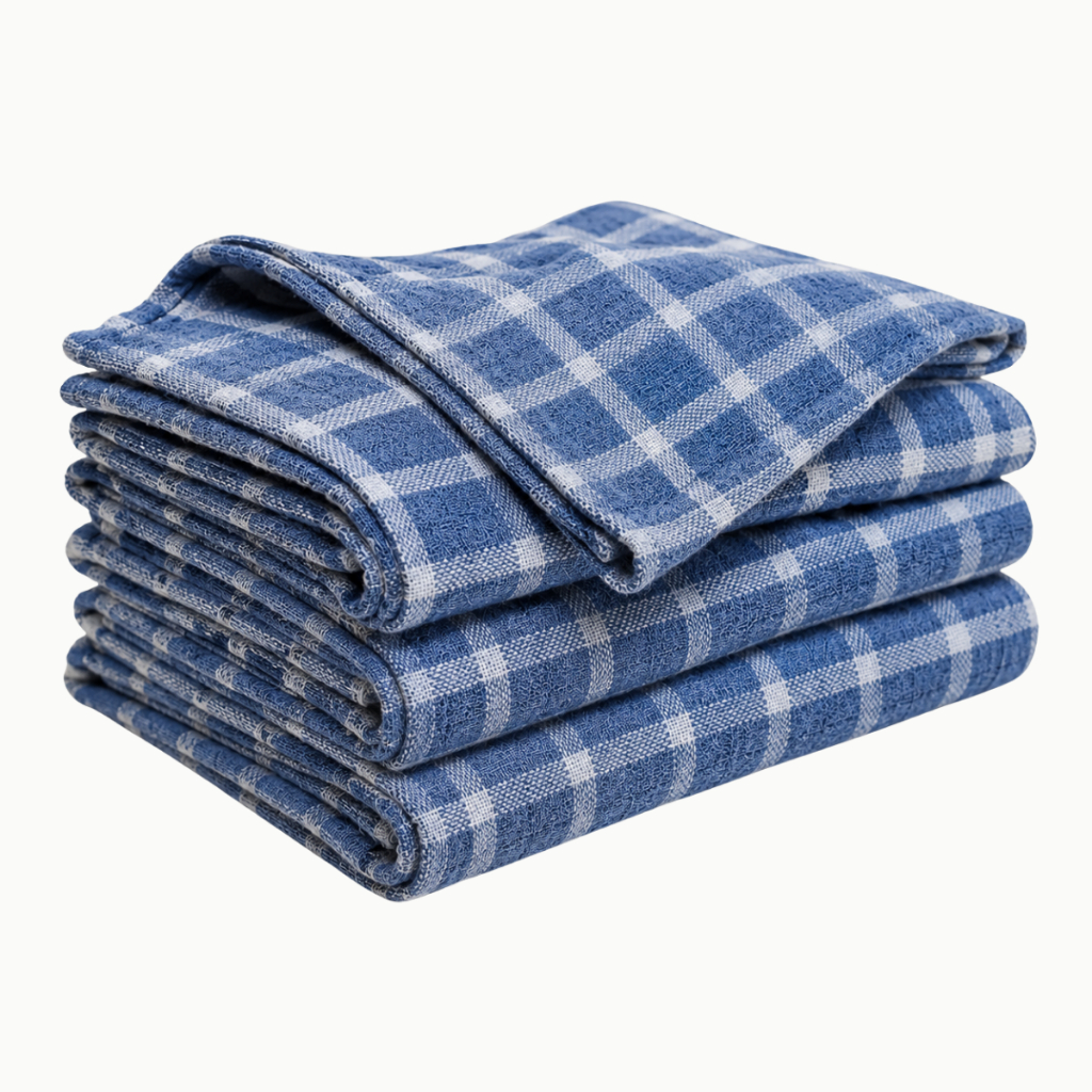 Kit 10 Panos De Chão Xadrez Grande Médio Limpeza Geral Multiuso Casa 75x60 65x42 Azul