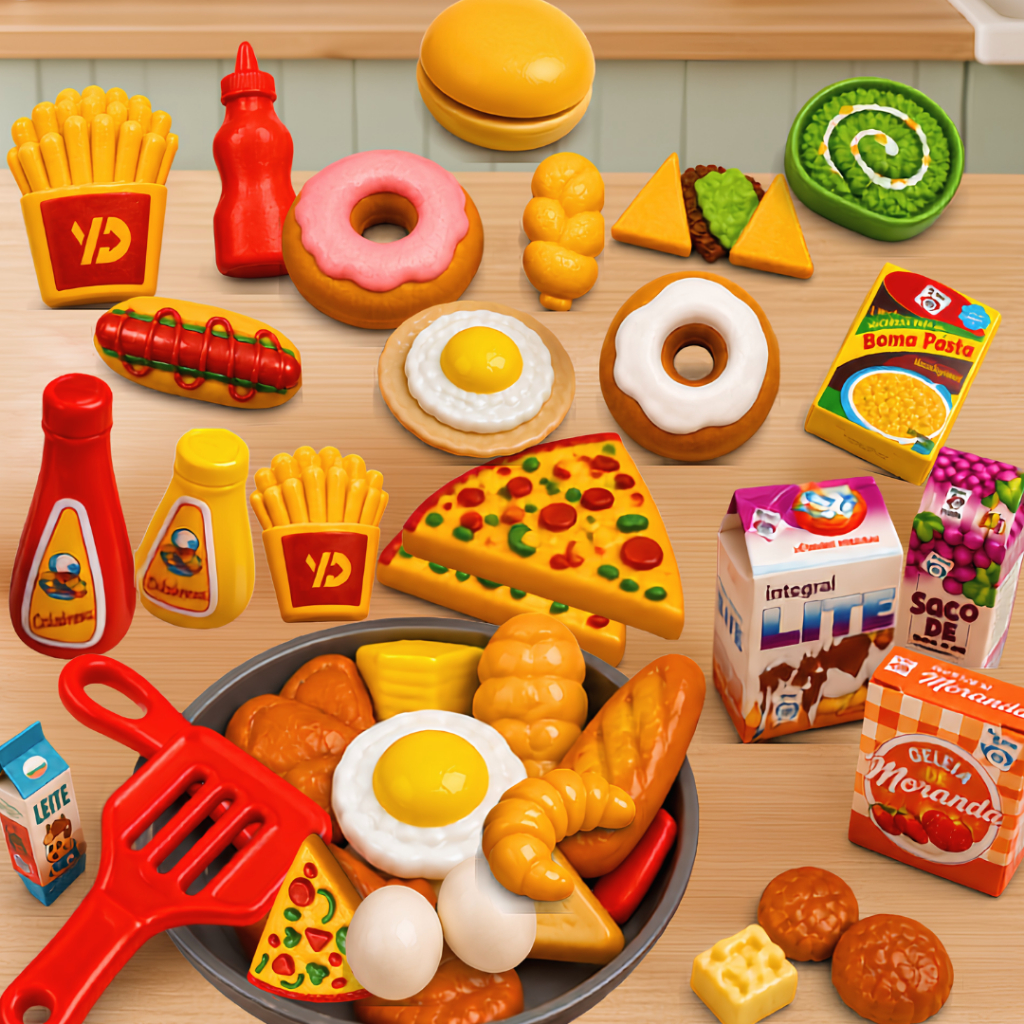 Brinquedo Frigideira Infantil Comidinhas Kit Cozinha Completo Com Acessórios Educativo Crianças