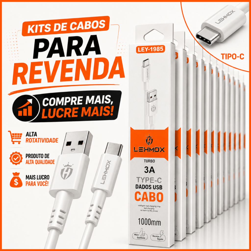 Kit 5/10/15 Cabo Carregador Tipo C Cabo de Celular USB tipo C