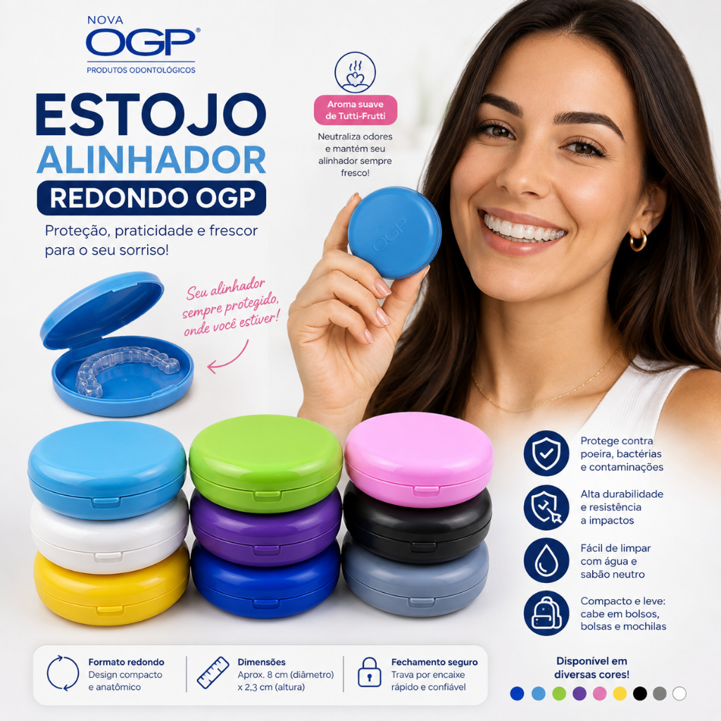 Kit 10 Caixa Estojo Sortidos para Alinhadores , Aparelhos Ortodônticos, Placa Moldeira Bruxismo Dental c/10 - Nova OGP