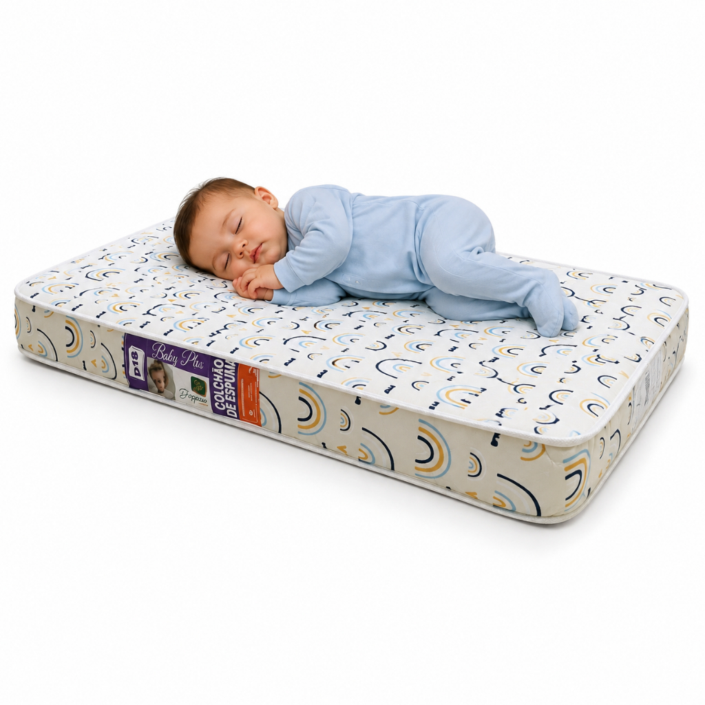 Colchão Para Bebê Berço Padrão Americano 130X70 Espuma D18 Macio e Confortável