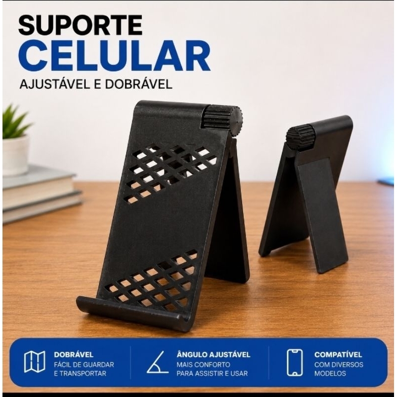 📱 Suporte Celular Ajustável Dobrável Articulado para Mesa Portátil Apoio para Smartphone Filmes Vídeos Aulas e Chamadas