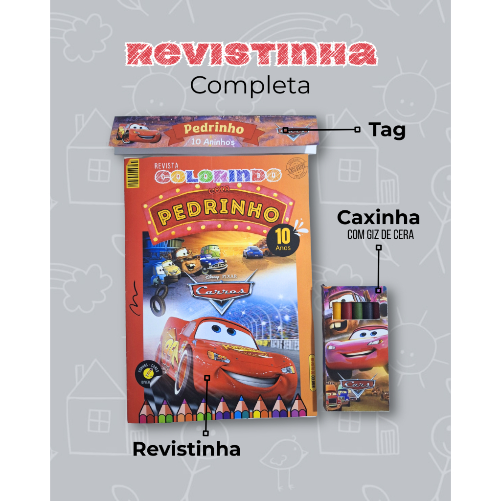 Revistinha de Colorir Personalizada A5 para Aniversário Lembrancinha Infantil