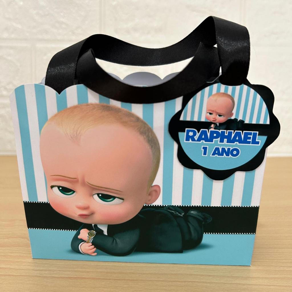 Lembrancinha Personalizada Sacolinha Ondas com Tag O Poderoso Chefinho