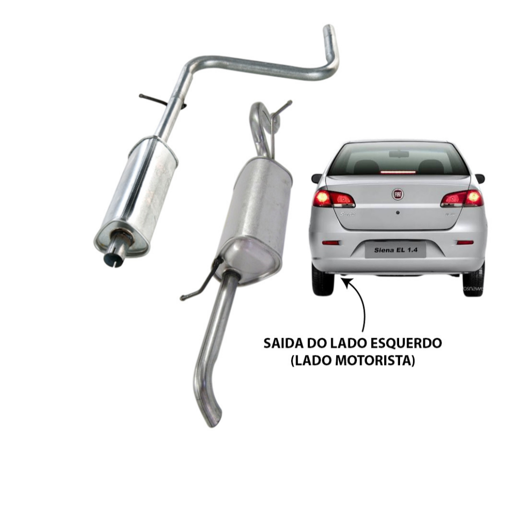 Kit Escapamento Intermediário Traseiro do Siena 1.0 8v Todos (Exceto Grand Siena)