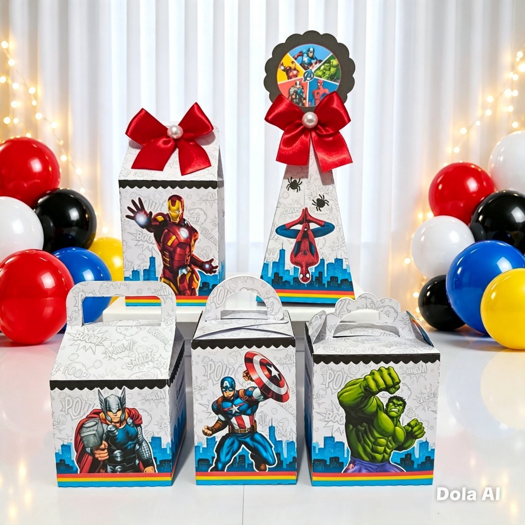 Kit Caixinhas Personalizadas Vingadores Avengers Heróis | Festa Infantil | Lembrancinha Aniversário