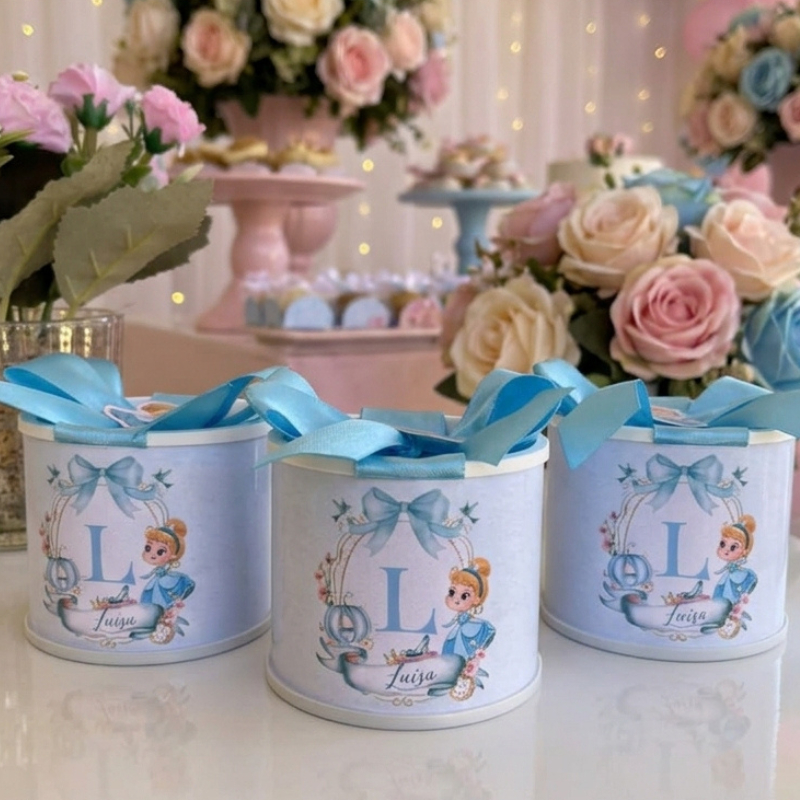 Kit tubolatas personalizadas Cinderela • Lembrancinha maternidade | aniversário | chá de bebê • 5x6