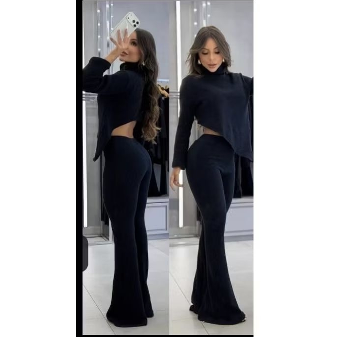 Conjunto Canelado 3D Flare Elegante