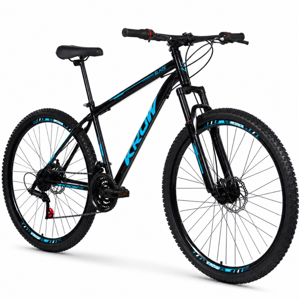 Bicicleta Aro 29 Aço Carbono Suspensão Dianteira Freios a Disco 21 Marchas Krow Bikes