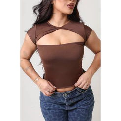 Blusa Feminina Croped Trançada Suplex moda blogueira lançamento Verão 2026