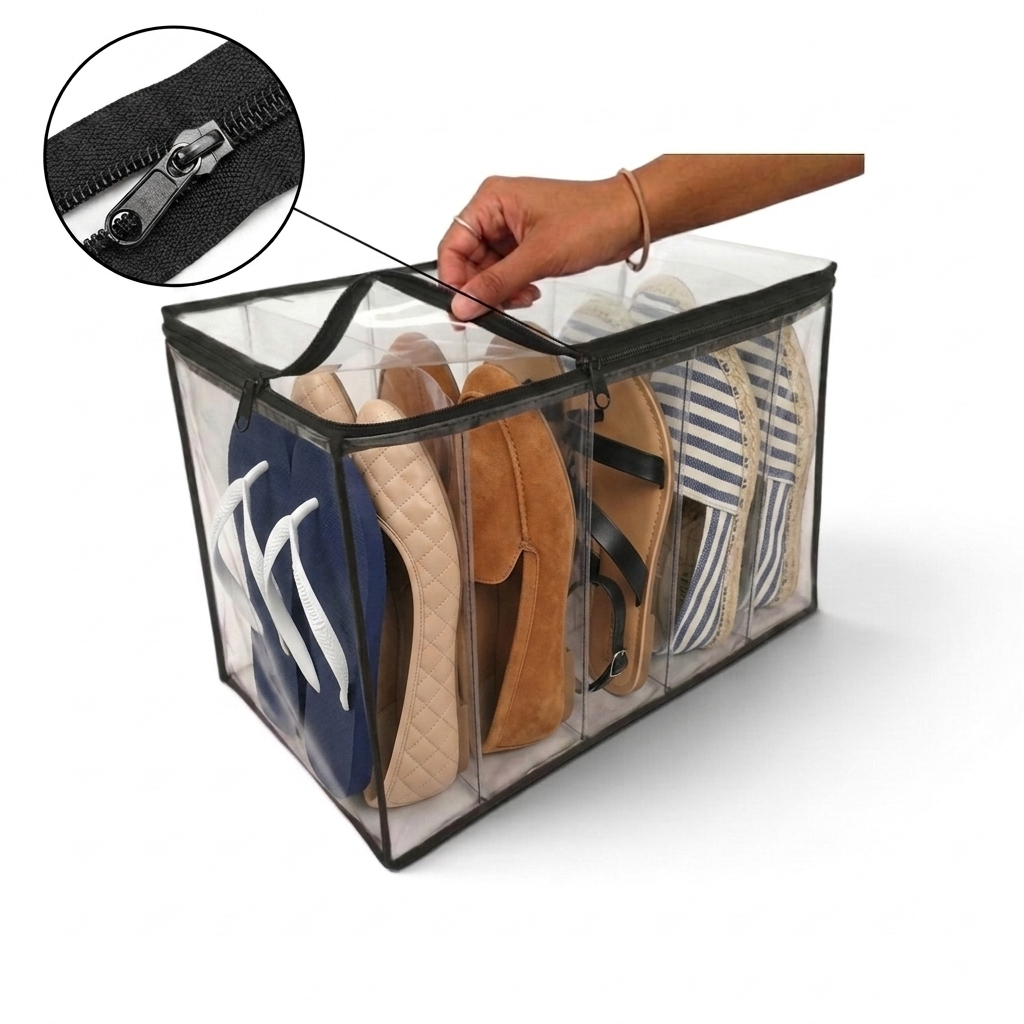 Organizador Multiuso Colmeia com Zíper Sapateira para Guarda-Roupa