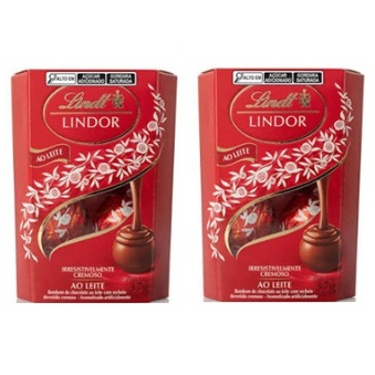 Kit 2 caixas Bombom Lindt Lindor Ao Leite 37g