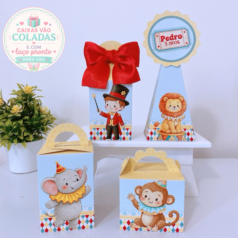 Kit Festa Circo Menino Caixinhas Personalizadas Lembrancinhas Infantil Aniversário