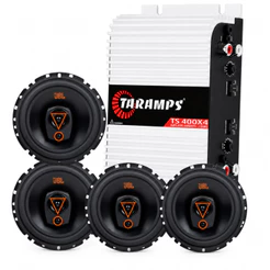 Kit Som JBL 6TRMS80 6" 160W RMS + Módulo Taramps TS400x4 400W RMS 4 Canais Full Range Original
