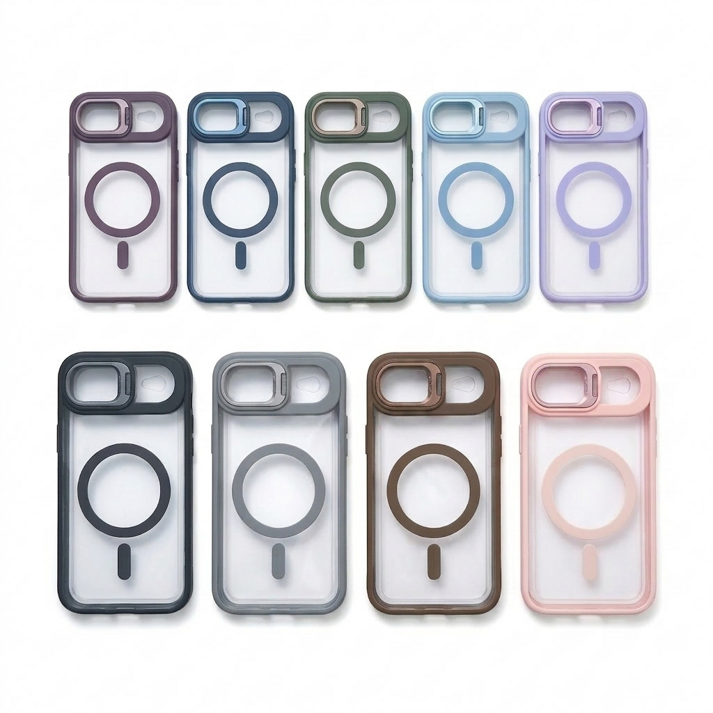 Capa Magnética MagSafe Suporte Ajustável Anti Impacto + Película Câmera Grátis para Série iPhone 17