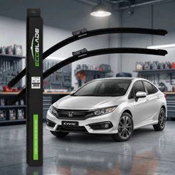 Par de Palhetas Limpador Parabrisa Ecoblade Honda Civic 2017 A 2022 Alta Durabilidade Silicone Silenciosa Premium