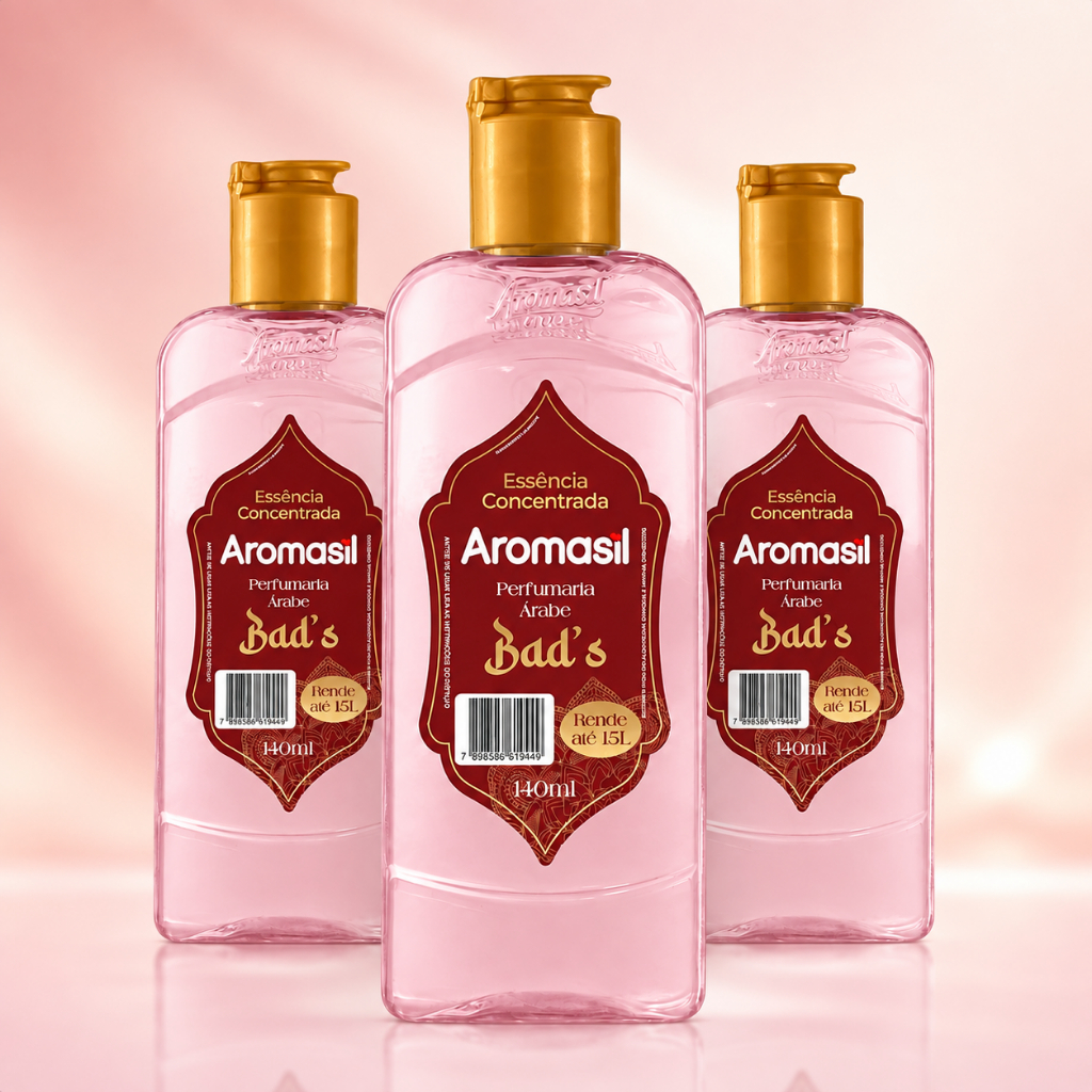Kit 3 Essência Concentrada Aromasil Bad's 140ml Limpador Perfumado Perfumaria Árabe