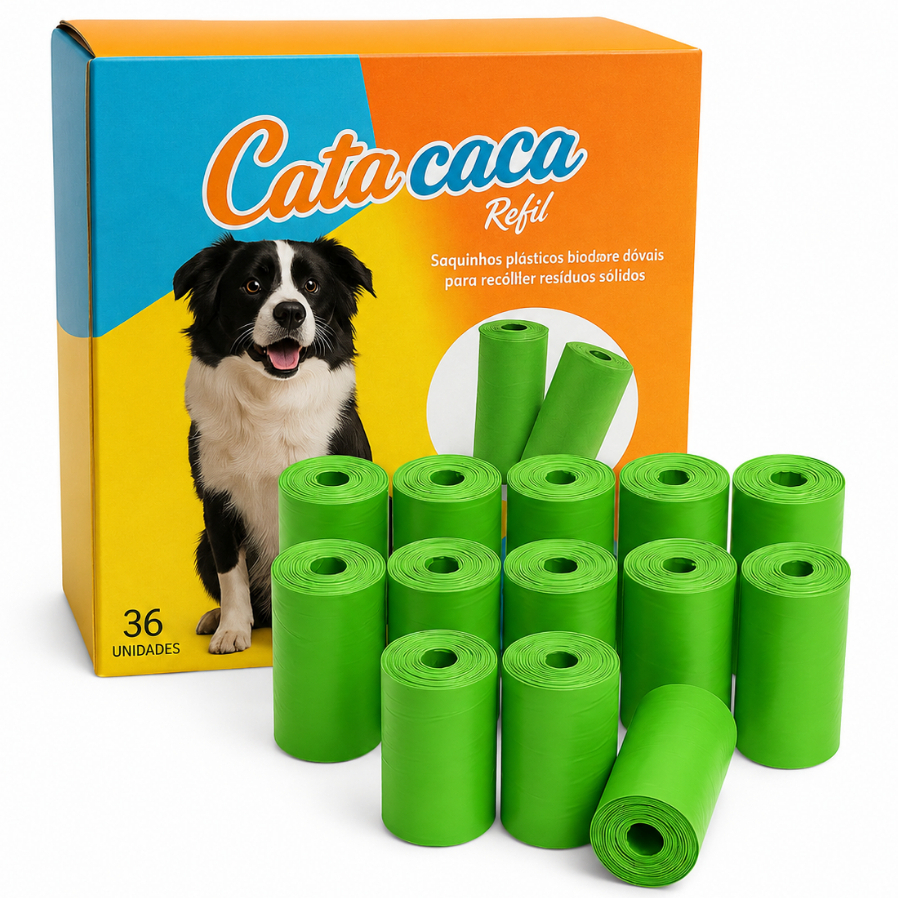 Saquinhos Cata-Caca Coletor de Fezes para Cães e Gatos Plástico Biodegradável - Savana Pet